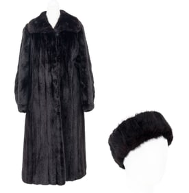 Harry Kirshner & Sons Mink Fur Coat & Headband