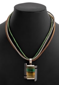 Modernist Silver and Fluorite Necklace