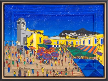 Illegibly Signed Piazzetta de Capri Mixed Media
