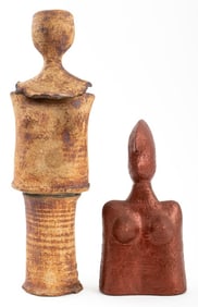 Louis Mendez Ceramic Art Pottery Female Figures, 2