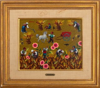 Ljubomir Milinkov "Le Moissonnier" Oil on Board