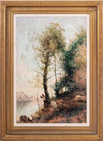 Robert T. Hiking in the Adirondack Oil on Canvas