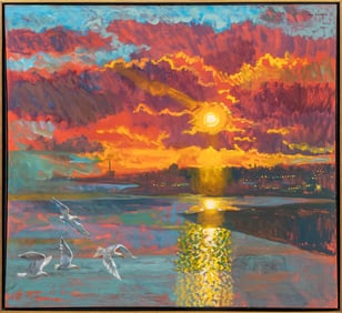 Joe Lasker "Sea Gulls" Oil on Canvas, 2004