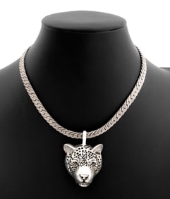 Madleine Kay 925 Leopard Head Pendant Necklace
