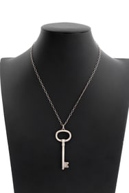 Tiffany & Co. Sterling Silver Key Pendant Necklace