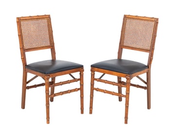 Stakmore Faux Bamboo Folding Chairs, Pair