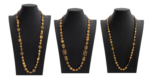 Modernist Brass Stacking Necklaces, 3