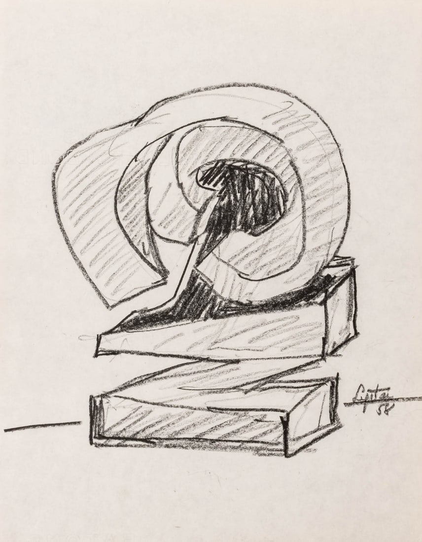 Seymour Lipton Sculpture Study Sketch, 1958 (1 of 5)