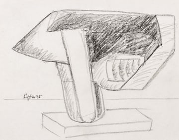 Seymour Lipton Sculpture Study Sketch, 1985
