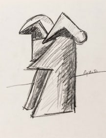 Seymour Lipton Sculpture Study Sketch, 1980