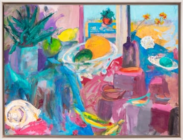 Ellen Liman Still Life Scene Oil on Canvas