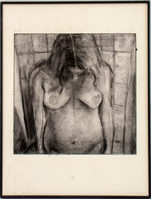 Julie Weitz Nude Torso Charcoal on Paper, 2000