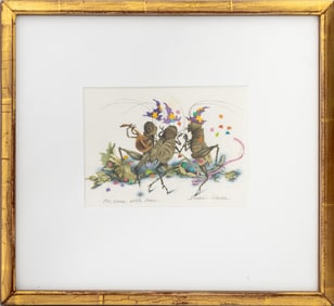 Irene Haas Cricket Celebration Watercolor on Paper