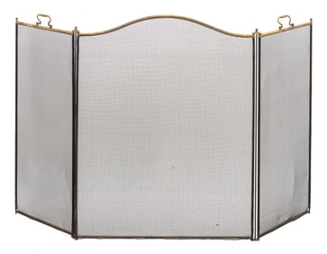 Gilt Metal 3-Panel Folding Firescreen