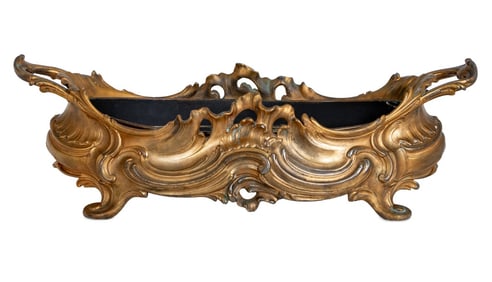 French Gilt Metal Oval Jardiniere, 19th C.