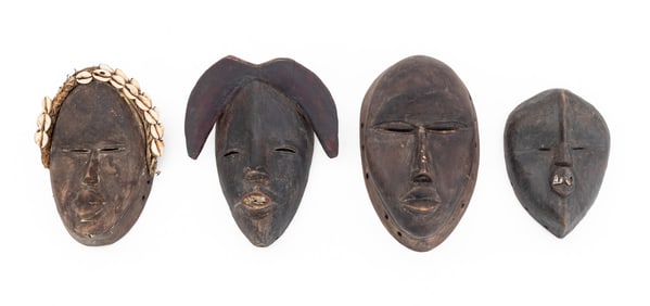 Dan African Carved Wood Masks, 4