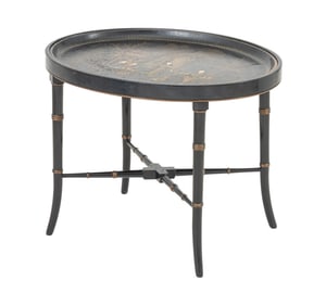 Chinoiserie Papier Mache Oval Tray Table