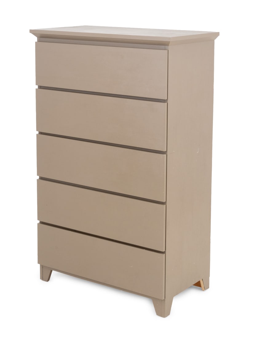 Modern Beige Painted Wood Chest of Drawers (1 of 7)