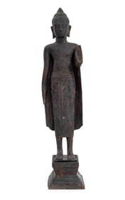 Southeast Asian Standing Buddha Bronze Sculpture