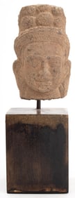 Southeast Asian Sandstone Crowned Buddha Head