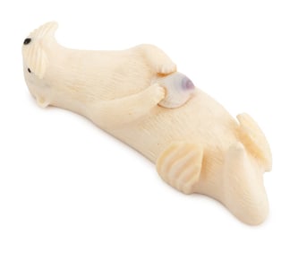 Ron Apangalook Carved Otter Sculpture