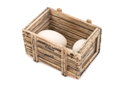 Angel Norniella Eggs in Crate Ceramic Sculpture