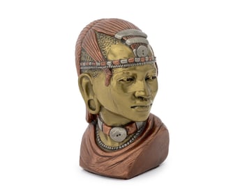 Casper Darare Masaai Warrior Bust Sculpture