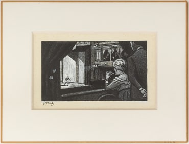 Jean-Claude Gotting Opera Scene Gouache and Ink