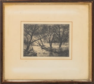 Arthur C. Taylor "Along the Bank" Etching