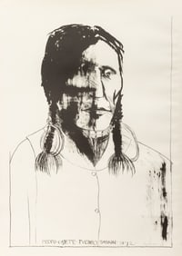 Leonard Baskin "Pedro Cajete Pueblo" Lithograph