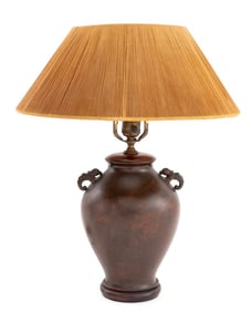 Japanese Bronze Vase Mounted as a Table Lamp
