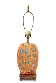 Chinese Famille Rose Porcelain Vase as Lamp