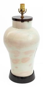 Chinese Peachbloom Glazed Porcelain Vase as Lamp
