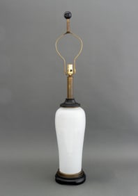 White Porcelain Urn Mounted as a Table Lamp