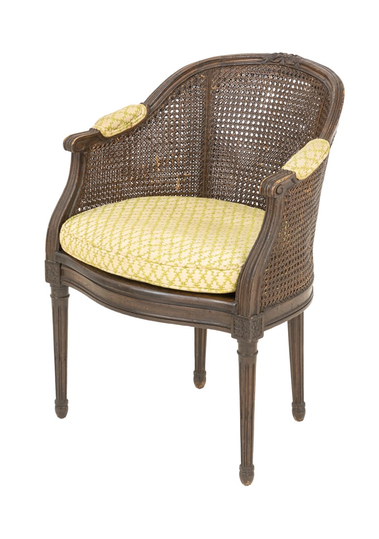Regency Style Caned Barrel Back Bergere (1 of 8)