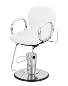 Contemporary Leather and Chrome Plated Salon Chair