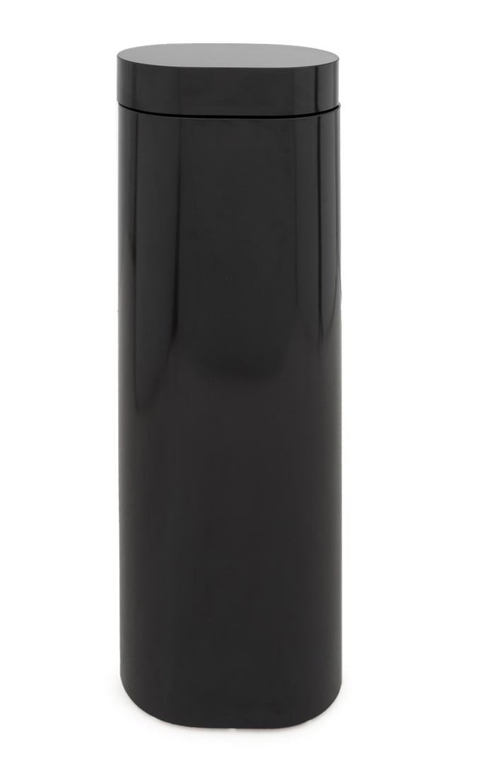 Modern Black Lacquered Oval Swivel Top Pedestal (1 of 6)