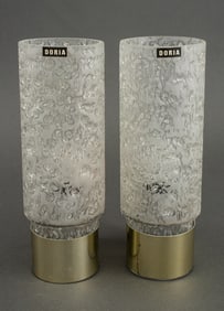 Doria Leuchten Glass and Brass Sconces, Pair