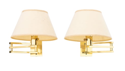 J. Mendizabal Brass Articulated Wall Sconces, 2