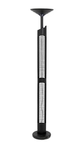 Postmodern Black Patinated Metal Floor Lamp