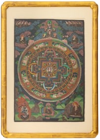 Tibetan Buddhist Mandala Gouache on Paper