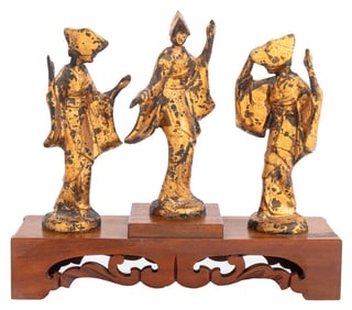James Mont Style Gilt Metal Figural Sculptures, 3