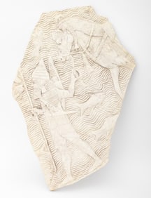 After Assyrian Cavalryman Plaster Relief Sculpture