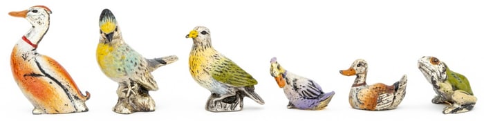 Italian Enameled Metal Animalier Figurines, 6