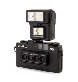 Nimslo 3D 35mm Film Camera and Flash, 2