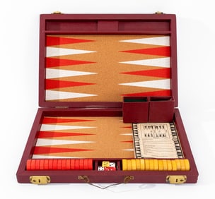 Bakelite Backgammon Game Cased Set