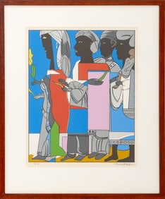 Romare Bearden "Processional" Screenprint, 1983