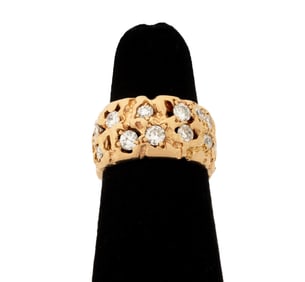 14K Yellow Gold Diamond Band
