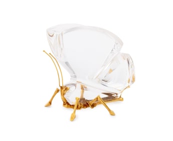 Steuben 18K Gold & Glass Monarch Butterfly