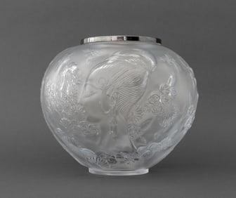Erte "Flower Among the Flowers" Crystal Bowl